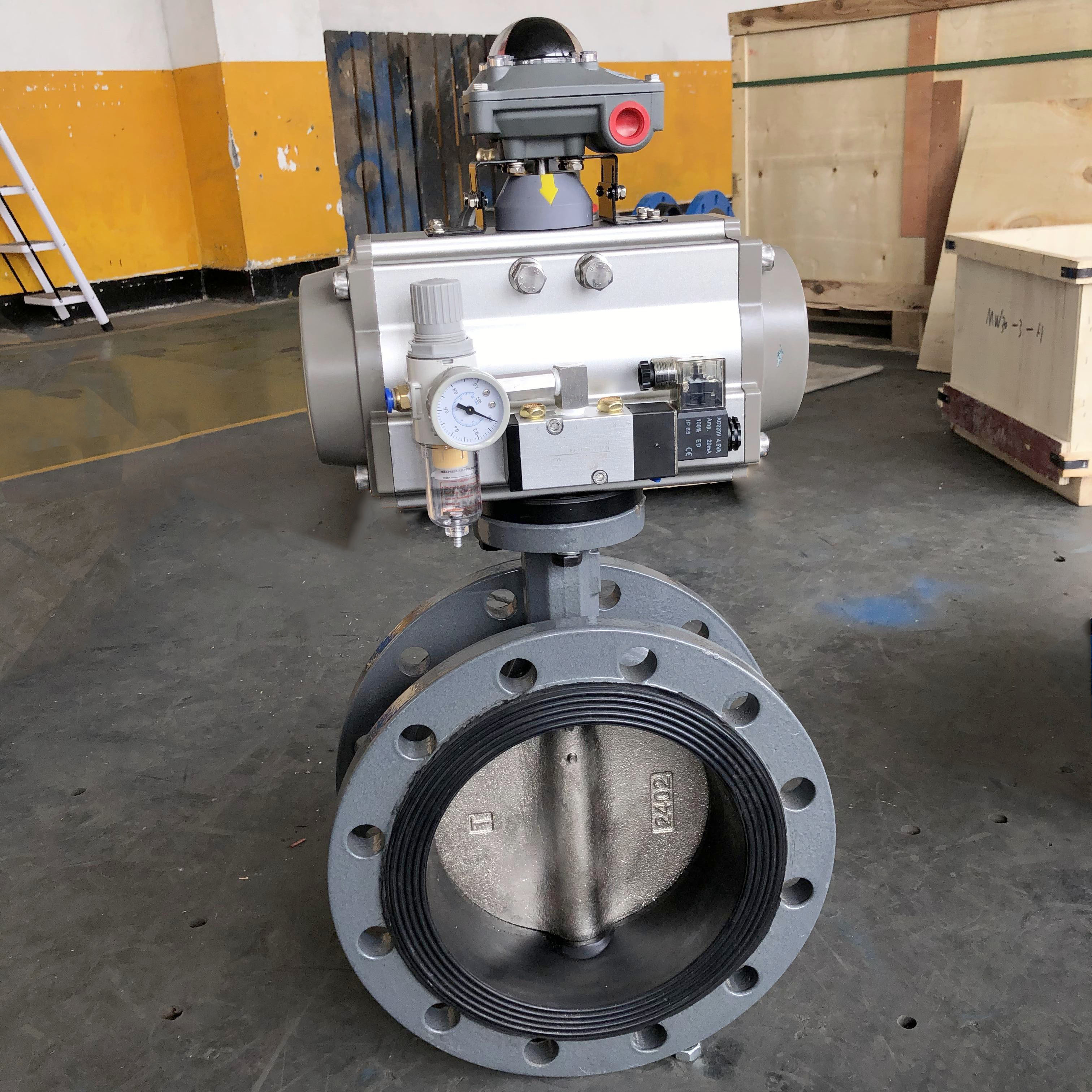 不銹鋼氣動dn200快裝蝶閥、粉體氣動蝶閥